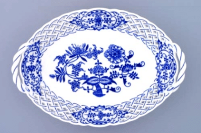 Cibulák – Košík prelamovaný 24 cm – originál cibuľový porcelán 1. akosť