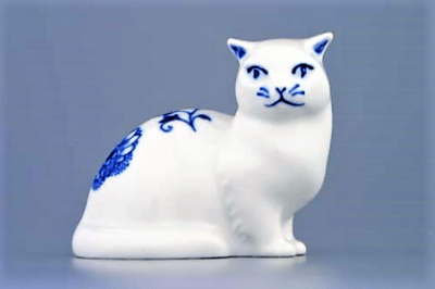 Cibulák – Mačka 8 cm – originál cibuľový porcelán 1. akosť