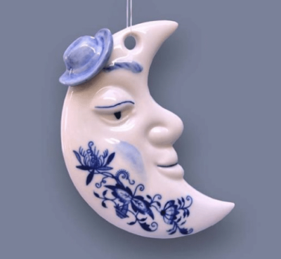 Cibulák – Vianočná ozdoba mesiačik – Originálny cibuľový porcelán 1. akosť