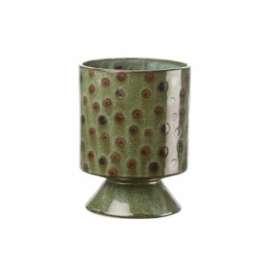 Vysoká zelená kameninová váza Stoneware 14x19 cm