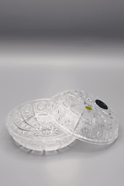 Krištáľová brúsená dóza ÚSVIT 12 cm s viečkom - Image 2