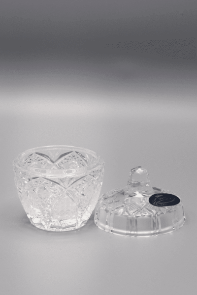 Krištáľová brúsená dóza ÚSVIT 8 cm s viečkom - Image 2