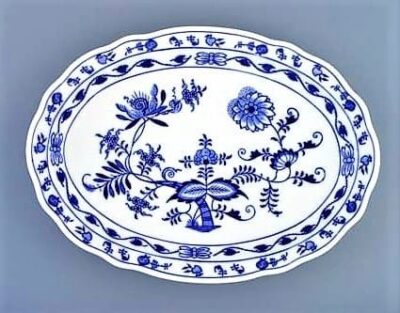 Cibulák – Tanier oválny 35 cm – originálny cibuľový porcelán 1. akosť