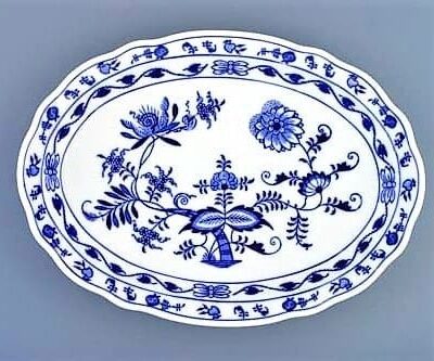 Cibulák – Tanier oválny 35 cm – originálny cibuľový porcelán 1. akosť