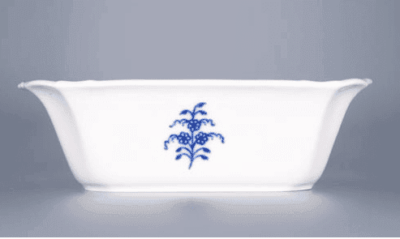 Cibulák – Misa 4-hranná s prelamovanými uškami 19 cm – originál cibuľový porcelán 1. akosť - Image 2
