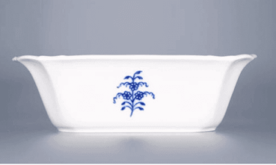 Cibulák – Misa 4-hranná s prelamovanými uškami 19 cm – originál cibuľový porcelán 1. akosť - Image 2