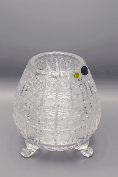 Krištáľová brúsená váza na nožičkách ÚSVIT 19 cm - Image 2