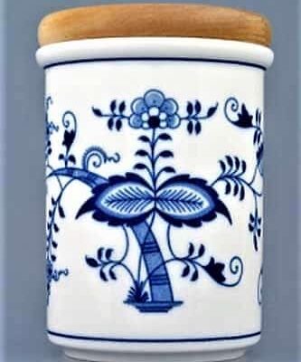 Cibulák – Dóza s dreveným uzáverom 0,5l – originálny cibuľový porcelán 1. akosť