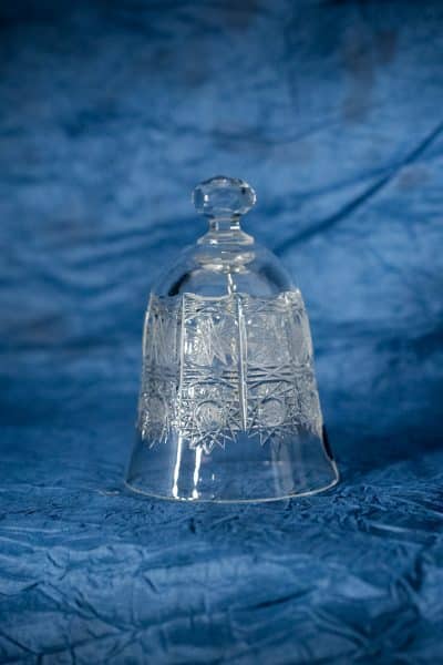 Krištálový brúsený dekoratívny zvonček 14 cm
