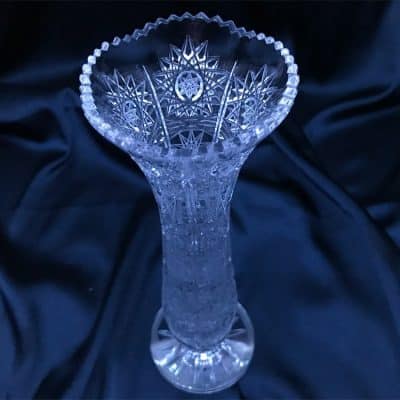 Krištáľová brúsená váza 23,5 cm