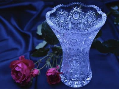 Krištáľová brúsená váza 15 cm