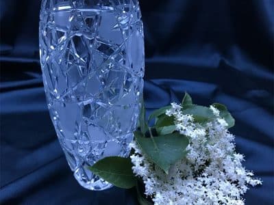 Krištáľová brúsená váza 18 cm