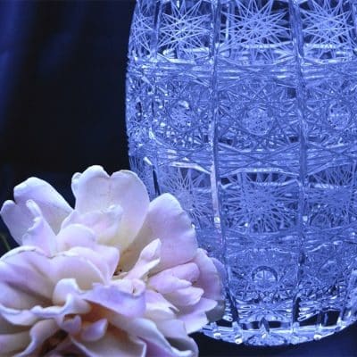Krištáľová brúsená váza 22 cm