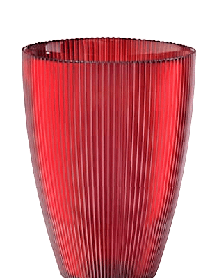 Váza BURA červená s ryhovaním H24 cm
