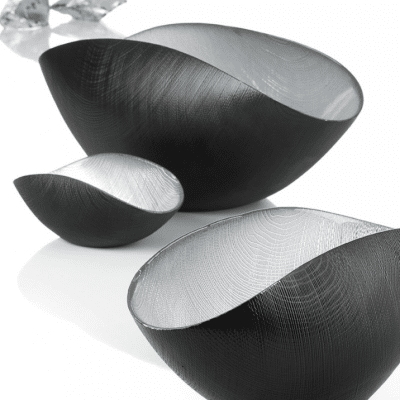Misa BURA čierna matná / strieborná 20x12 cm