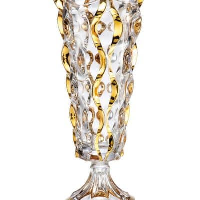 Krištálová brúsená váza Samboa gold 40,5 cm