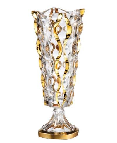 Krištálová váza Samboa gold 40,5 cm