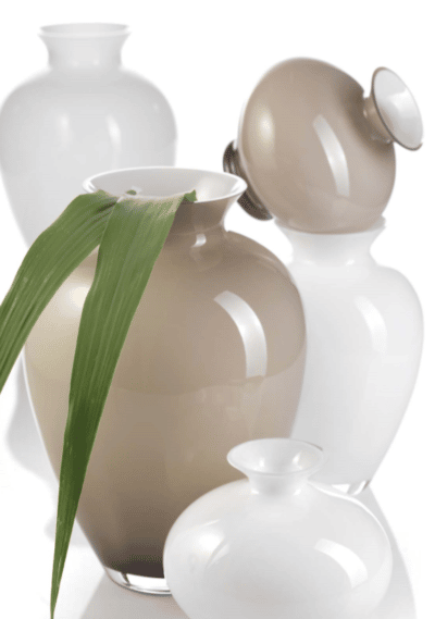 Váza AURORITA opálovo biela H38,5 cm