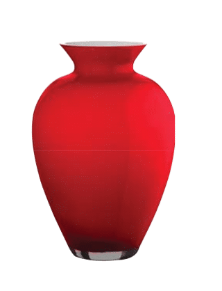 Váza AURORITA opálovo biela červená H29 cm