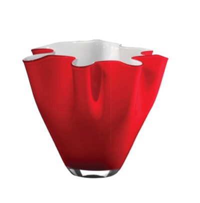 Váza WAIVA opálovo biela červená D28 cm H24 cm