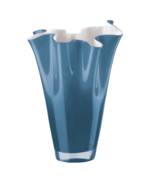 Váza WAIVA opálovo biela modrá H30 cm