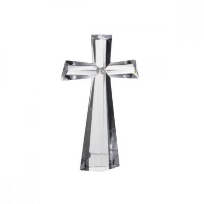 Krištálová náboženská soška kríž 19 cm