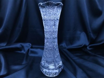 Krištáľová brúsená váza 23 cm