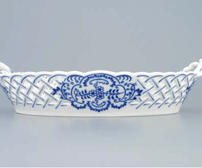 Cibulák – Košík prelamovaný 28 cm – originálny cibuľový porcelán 1. akosť