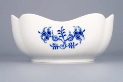 Cibulák – Misa šalátová 4-hranná vysoká 18 cm – originálny cibuľový porcelán 1. akosť