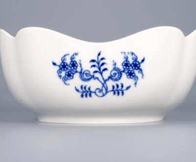 Cibulák – Misa šalátová 4-hranná vysoká 18 cm – originálny cibuľový porcelán 1. akosť