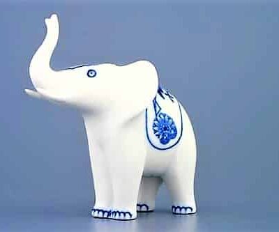 Cibulák – Slon reklamný – malý 12 cm – originál cibuľový porcelán 1. akosť