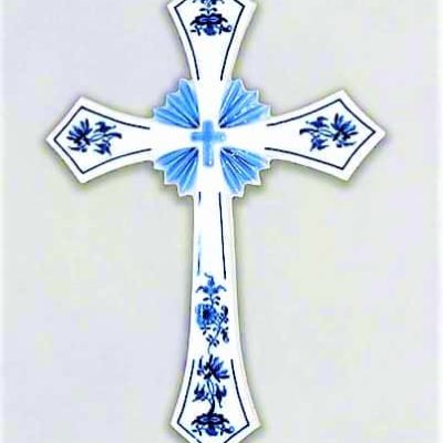 Cibulák – Svätý kríž 30,6 x 21,3 cm – originál cibuľový porcelán 1. akosť