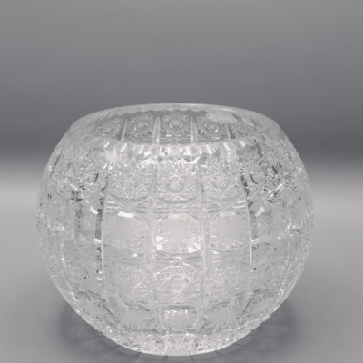 Krištáľová brúsená váza guľového tvaru ÚSVIT 16 cm