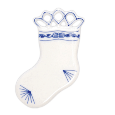 Cibulák – Vianočná ozdoba – ponožka 9,5 cm – originálny cibuľový porcelán 1. akosť