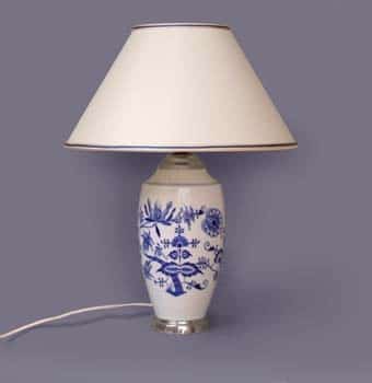Cibulák – Stolová lampa 1211 s textilným tienidlom hladkým – originálny cibulák Dubí – 1. akosť