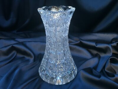 Krištáľová brúsená váza 21 cm