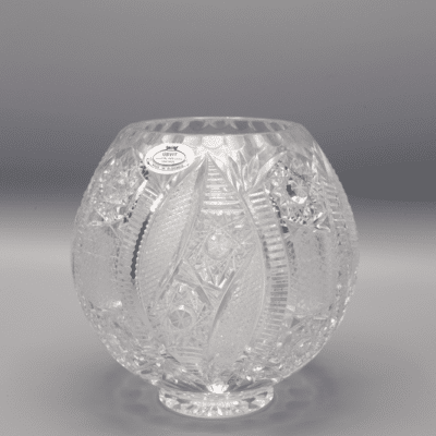 Krištáľová brúsená váza guľového tvaru ÚSVIT 15 cm