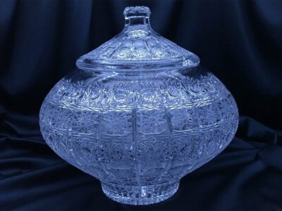 Krištáľová brúsená misa bowle s naberačkou - Image 2
