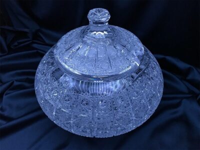 Krištáľová brúsená misa bowle s naberačkou - Image 3