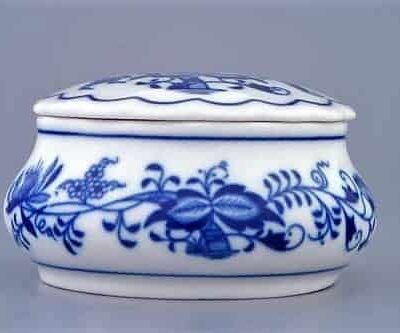 Cibulák – Dóza okrúhla – šperkovnica 9 cm – originál cibuľový porcelán 1. akosť