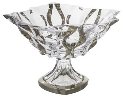 Krištáľová miska na nohe Samboa platinum 30,5 cm