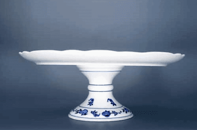 Cibulák – Tanier tortový na nohe 31 cm – originál cibuľový porcelán 1. akosť - Image 2