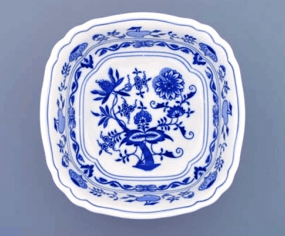 Cibulák – Misa šalátová 4-hranná 21 cm – originálny cibuľový porcelán 1. akosť