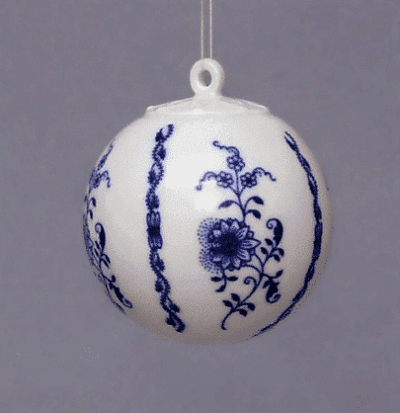 Cibulák – Vianočná ozdoba – guľa 5,8 cm – originál cibuľový porcelán 1. akosť