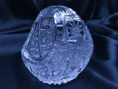 Krištáľový brúsený dekoratívny košík 10 cm - Image 2
