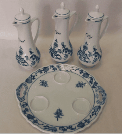 Cibulák – Karafová súprava – originálny cibuľový porcelán 1. akosť - Image 2