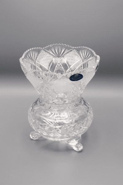 Krištáľová brúsená váza na nožičkách ÚSVIT 20 cm - Image 2