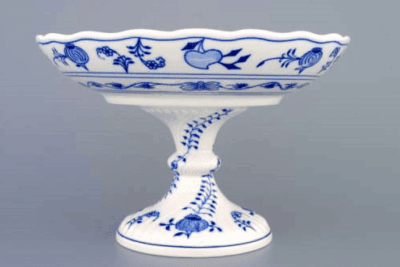 Cibulák – Misa kompótová na nohe 24 cm – originál cibuľový porcelán 1. akosť