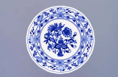 Cibulák – Misa kompótová na nohe 24 cm – originál cibuľový porcelán 1. akosť - Image 2