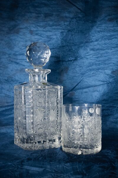 Set krištáľová brúsená karafa whisky 1 + 6 pohárov - Image 2